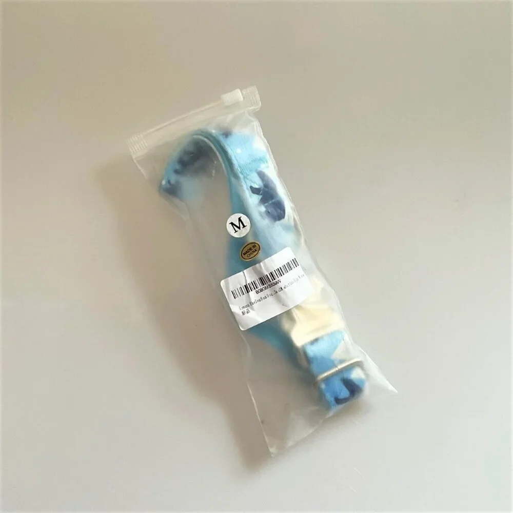 BLUE DOG COLLAR MAMA BEAR AND CUB WITH MOUNTAINS